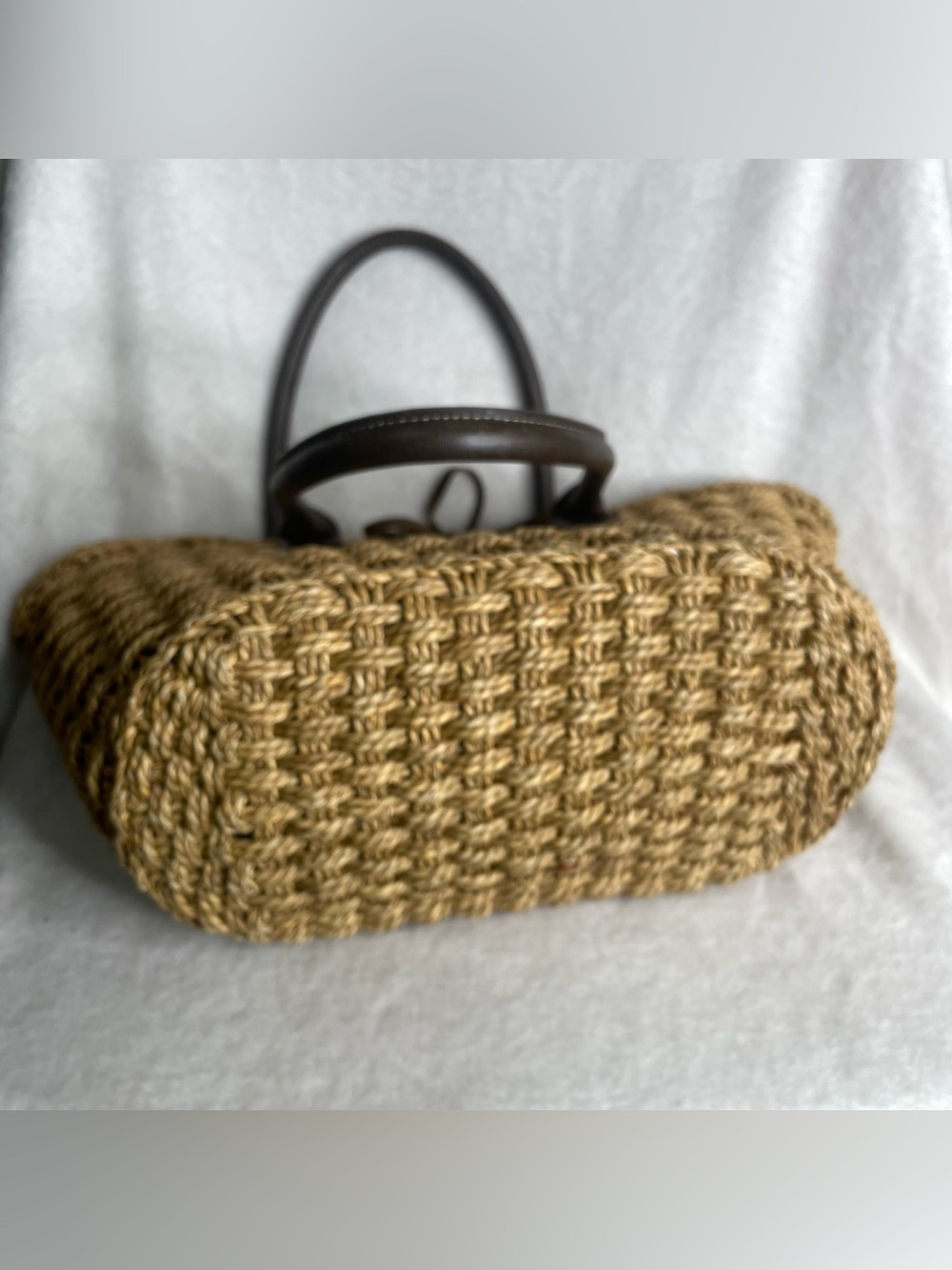 J.Crew Basket Weave Straw Market Basket Tote Beach Bag 82574 - Picture 6 of 10